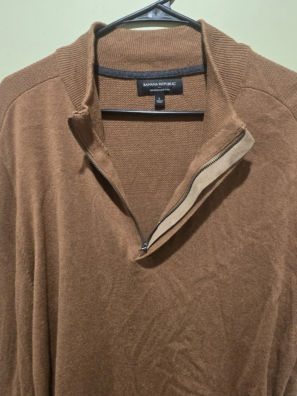 Banana Republic Men's Cashmere/Silk Blend Quarter-Zip Sweater Large
